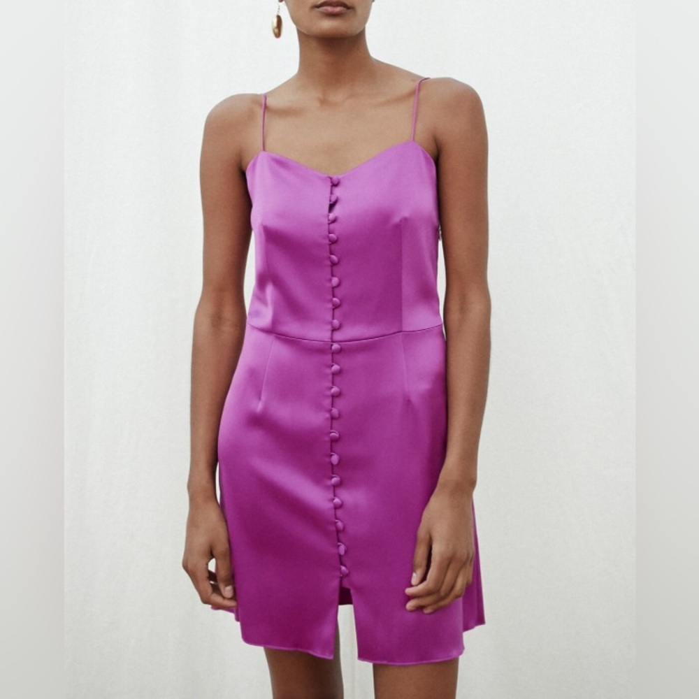 NWT Nanushka Mabel Button Down Mini Slip Dress Size L